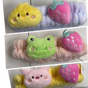 NWT Set of 3 Plush Headband with Small Plushies attached Pink Yellow Purple
